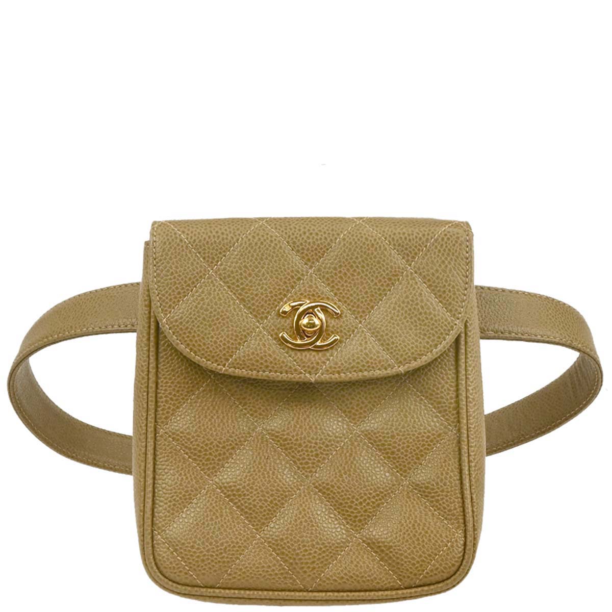 Chanel 1994-1996 Beige Caviar Belt Bum Bag #75/30