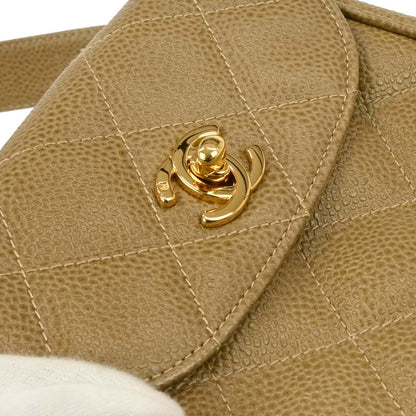 Chanel 1994-1996 Beige Caviar Belt Bum Bag #75/30