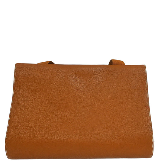 Hermes 2009 Gold Taurillon Clemence Sac Yohji Crossbody Messenger Bag