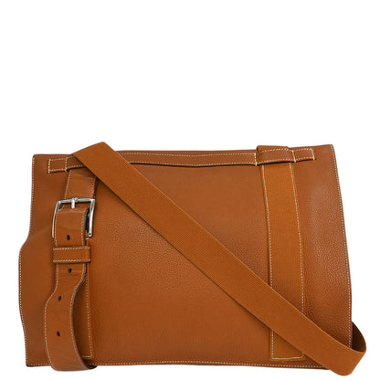 Hermes 2009 Gold Taurillon Clemence Sac Yohji Crossbody Messenger Bag
