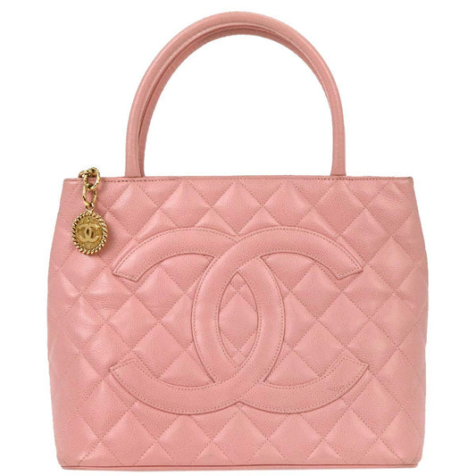 Chanel 2004-2005 Pink Caviar Medallion Tote Handbag