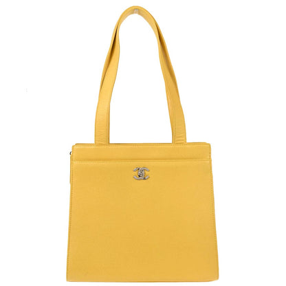 Chanel 1997-1999 Yellow Caviar Tote Handbag