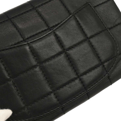 Chanel 2001-2003 Black Calfskin Choco Bar Single Flap Shoulder Bag