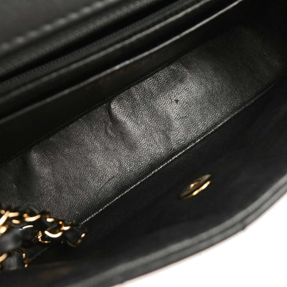 Chanel 2001-2003 Black Calfskin Choco Bar Single Flap Shoulder Bag
