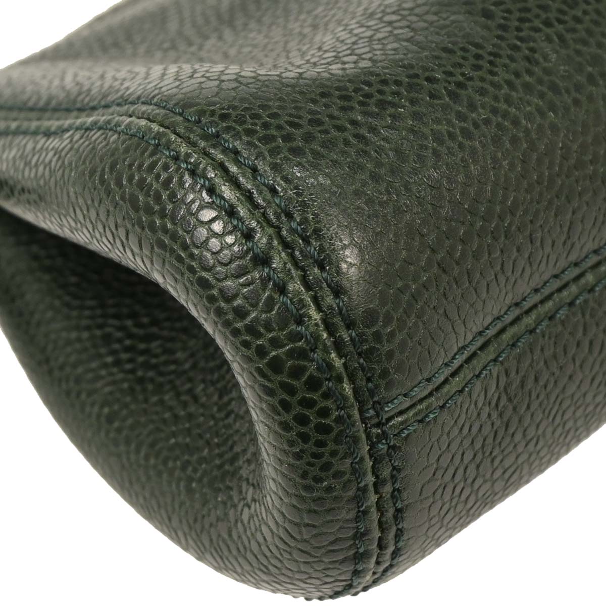 Chanel Dark Green Caviar Chain Shoulder Bag