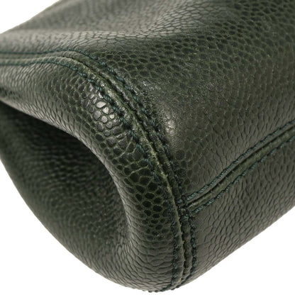 Chanel Dark Green Caviar Chain Shoulder Bag