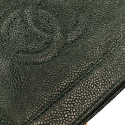 Chanel Dark Green Caviar Chain Shoulder Bag