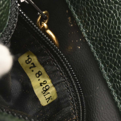 Chanel Dark Green Caviar Chain Shoulder Bag