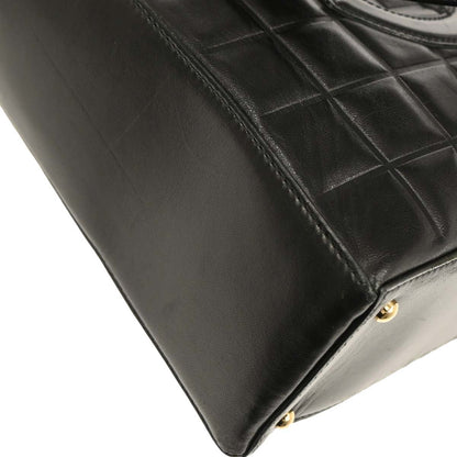 Chanel 2001-2003 Black Lambskin Choco Bar Tote Handbag