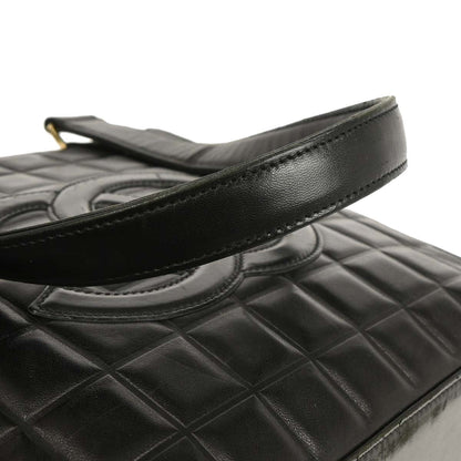 Chanel 2001-2003 Black Lambskin Choco Bar Tote Handbag