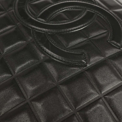 Chanel 2001-2003 Black Lambskin Choco Bar Tote Handbag