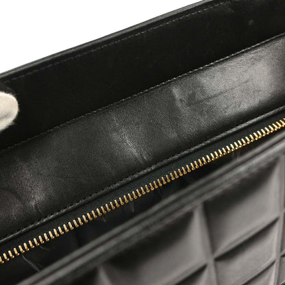 Chanel 2001-2003 Black Lambskin Choco Bar Tote Handbag