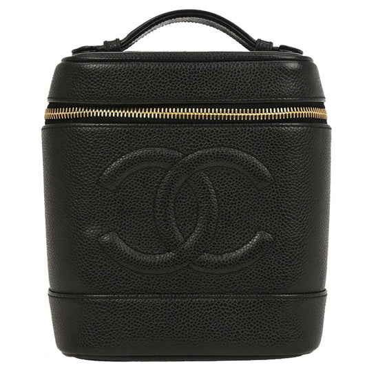 Chanel Black Caviar Timeless Vanity Handbag