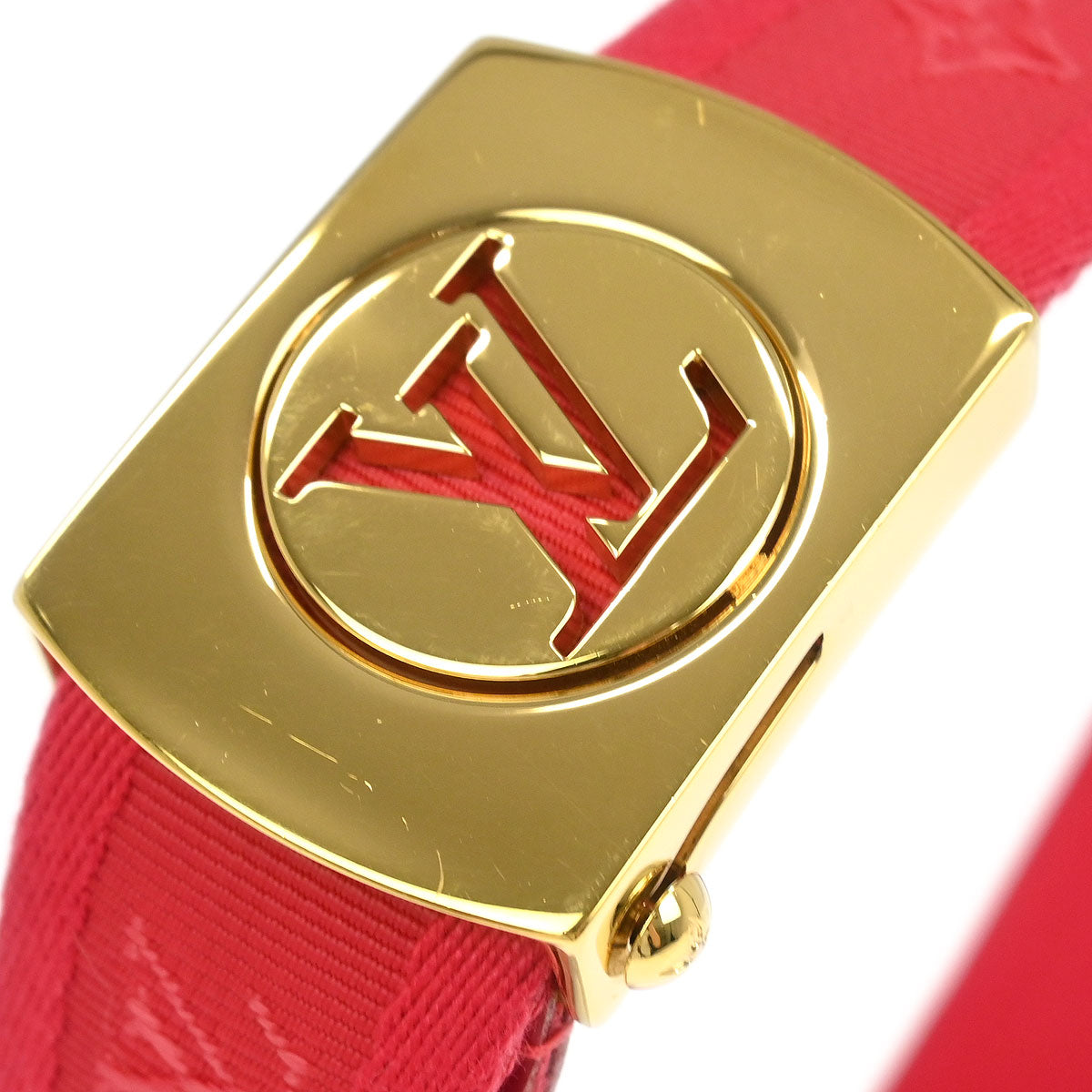 Louis Vuitton Red Ceinture Fortune Belt LV Cut Out M9734W #80/32