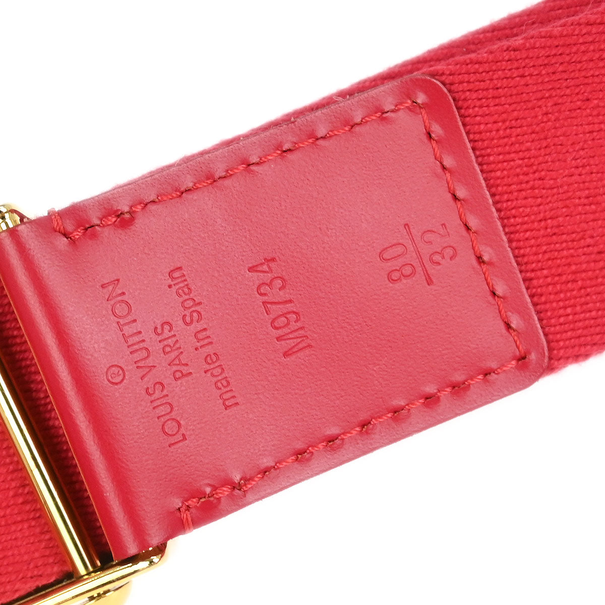 Louis Vuitton Red Ceinture Fortune Belt LV Cut Out M9734W #80/32