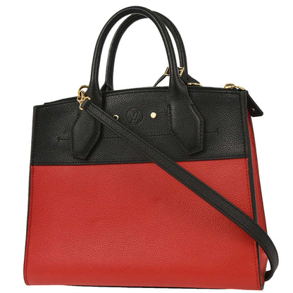Louis Vuitton Red Black City Steamer PM 2way Shoulder Handbag M54868