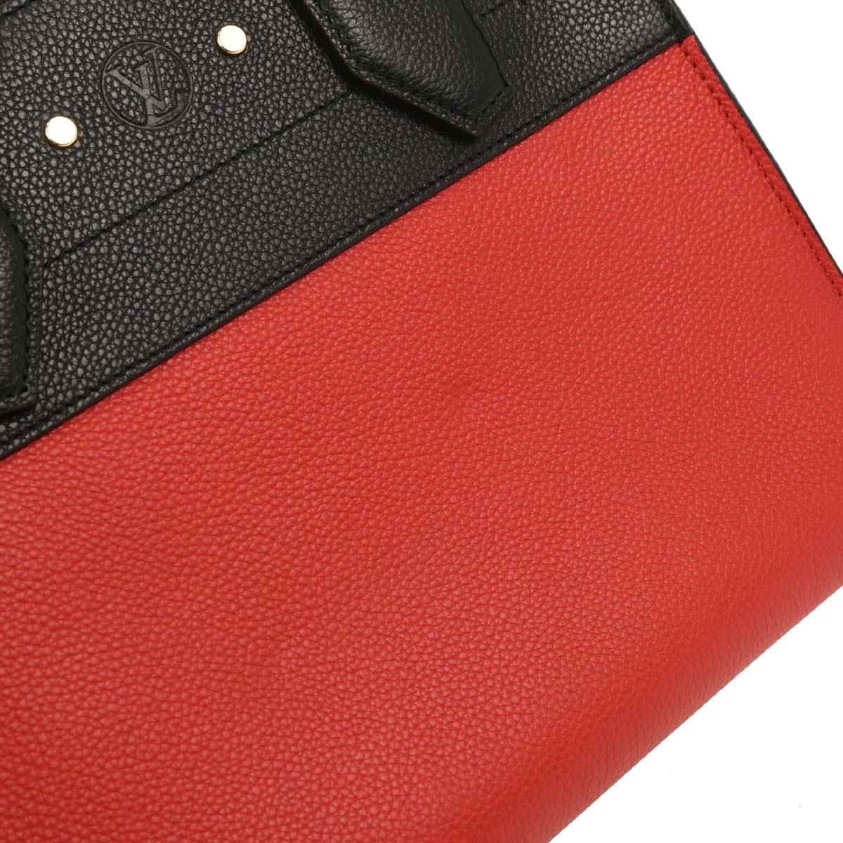 Louis Vuitton Red Black City Steamer PM 2way Shoulder Handbag M54868