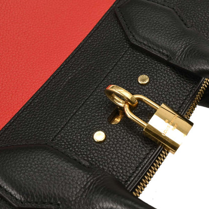 Louis Vuitton Red Black City Steamer PM 2way Shoulder Handbag M54868