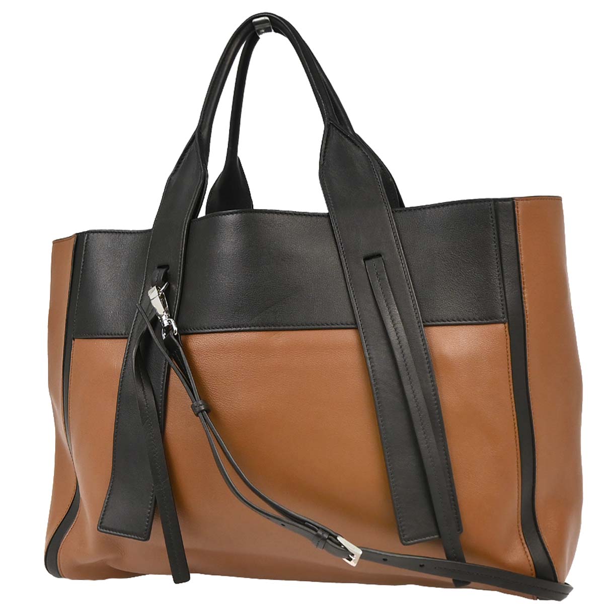 Prada Brown Leather 2way Shoulder Tote Handbag
