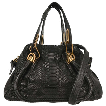 Chloe * Black Python Paraty 2way Shoulder Handbag