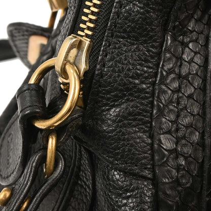 Chloe * Black Python Paraty 2way Shoulder Handbag