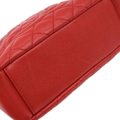 Chanel 2011 Red Caviar Petite Shopping Tote PST Chain Handbag