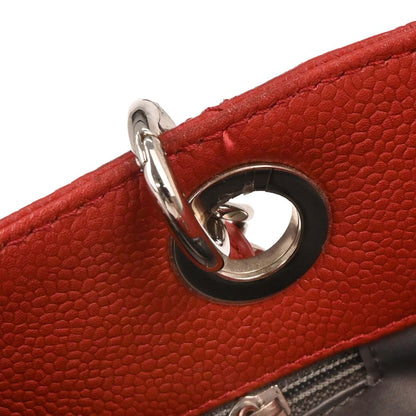 Chanel 2011 Red Caviar Petite Shopping Tote PST Chain Handbag