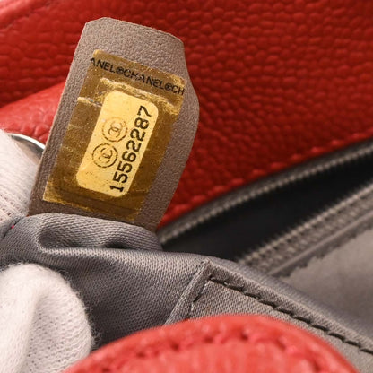 Chanel 2011 Red Caviar Petite Shopping Tote PST Chain Handbag