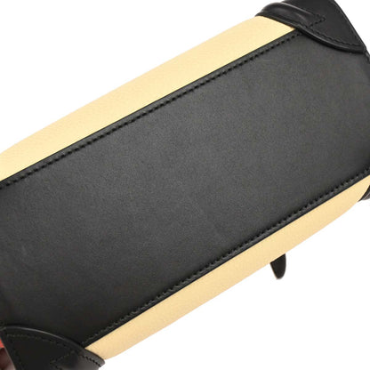 Celine Ivory Black Nano Luggage Tote Handbag