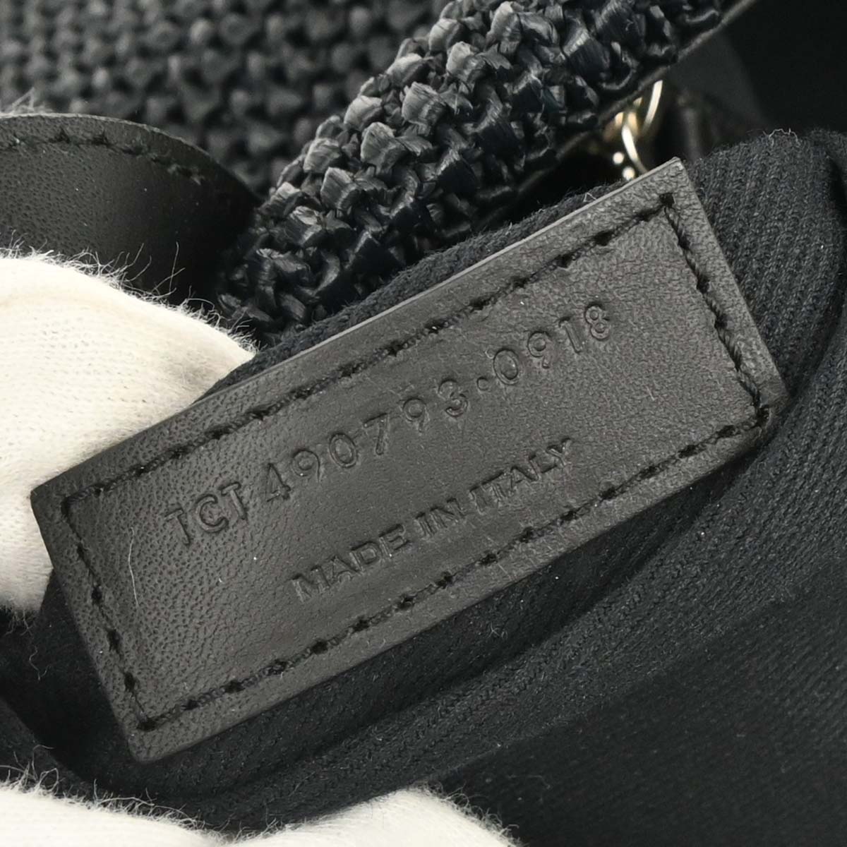 Saint Laurent Black Raffia Tassel Tote Handbag