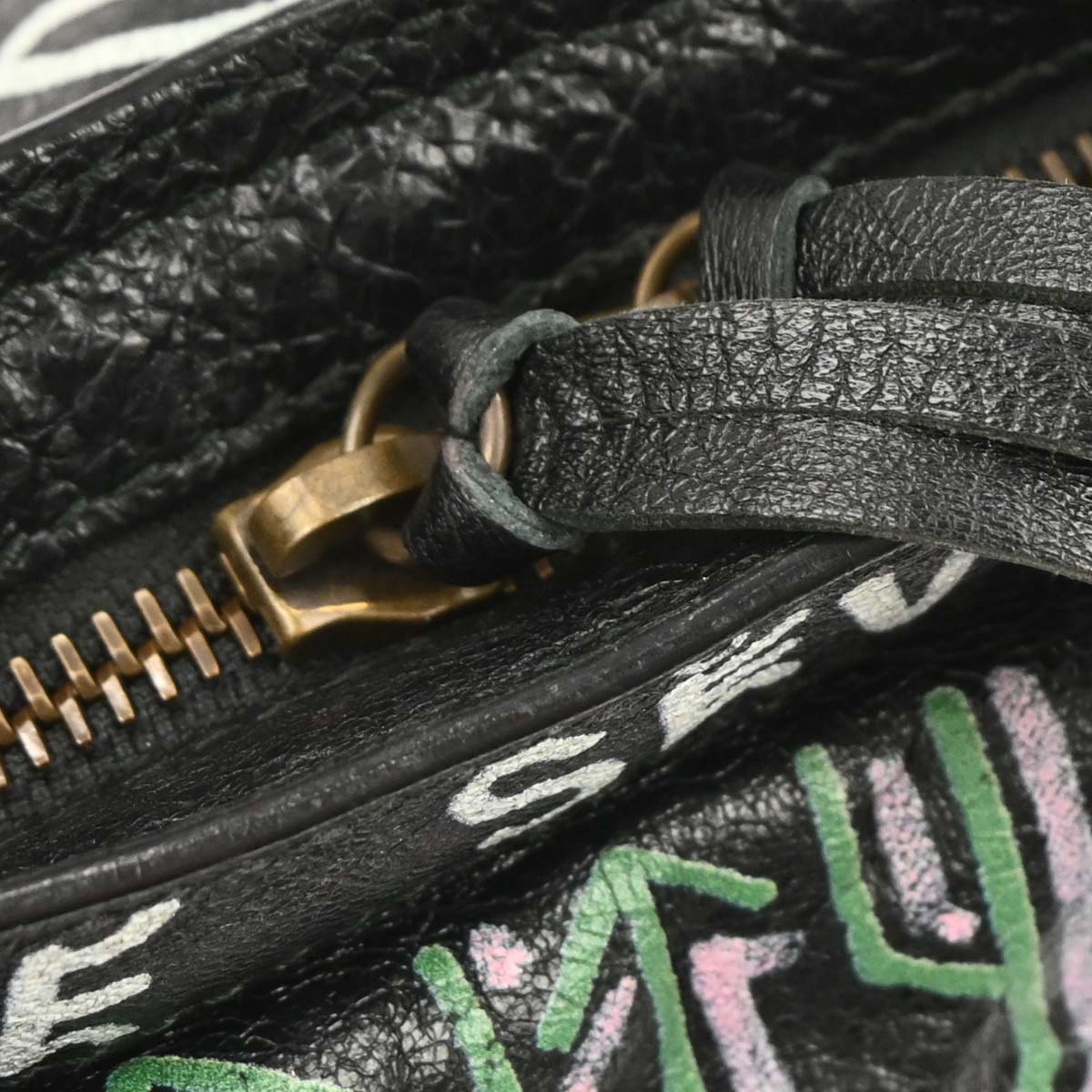 Balenciaga Black City Small Graffiti Handbag