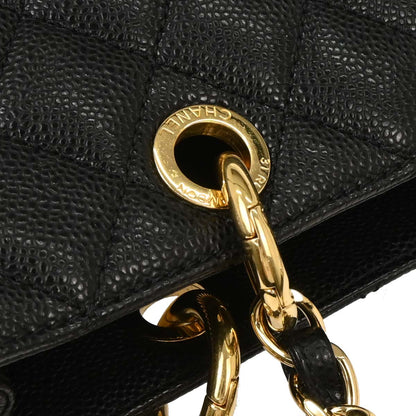 Chanel 2012-2013 Black Caviar Grand Shopping Tote GST Chain Handbag