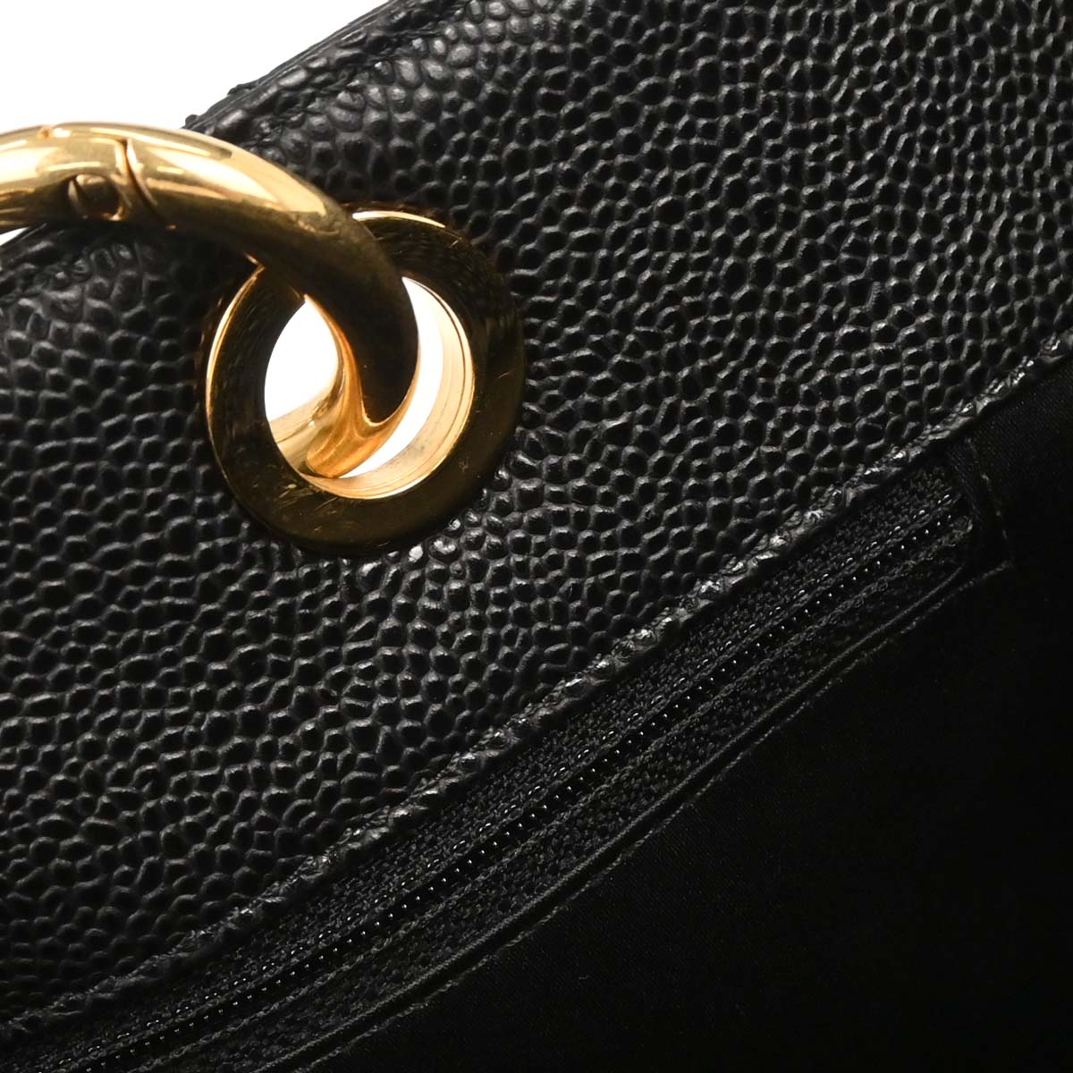 Chanel 2012-2013 Black Caviar Grand Shopping Tote GST Chain Handbag