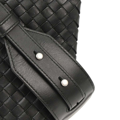 Bottega Veneta Black Intrecciato Shoulder Bag
