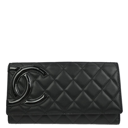 Chanel 2011 Black Calfskin Cambon Ligne Long Wallet