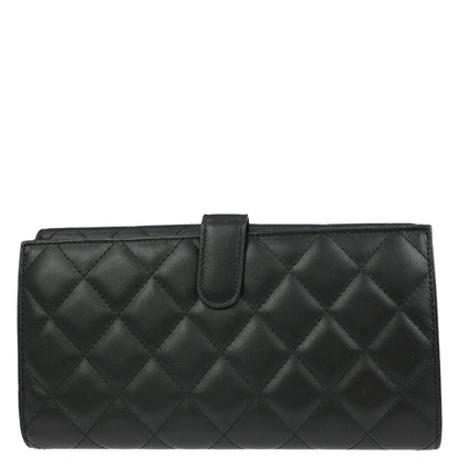 Chanel 2011 Black Calfskin Cambon Ligne Long Wallet