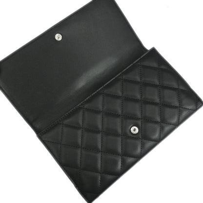 Chanel 2011 Black Calfskin Cambon Ligne Long Wallet