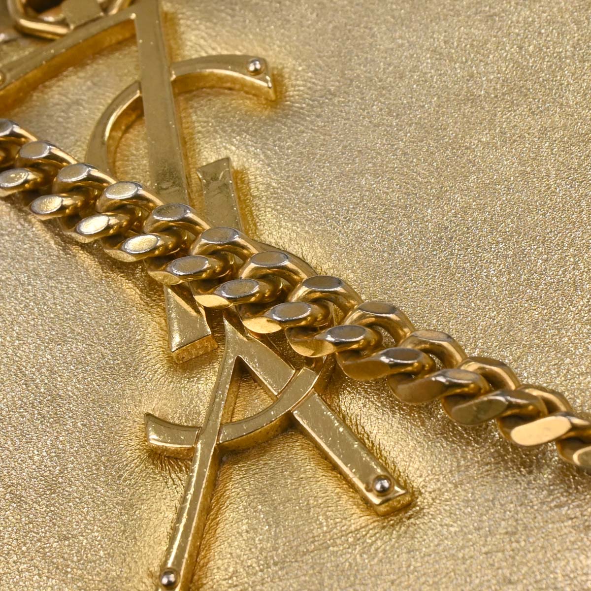 Saint Laurent Gold Leather Kate Shoulder Bag