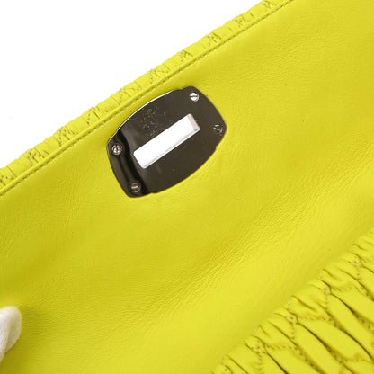 Miu Miu Yellow Lambskin Nappa Crystal Handbag