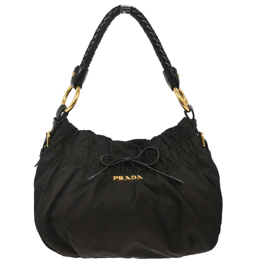 Prada Black Nylon Bow Handbag