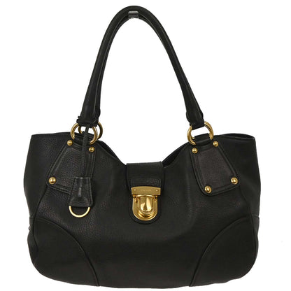 Prada Black Leather Tote Handbag
