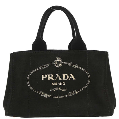 Prada Black Canvas Canapa Tote Handbag