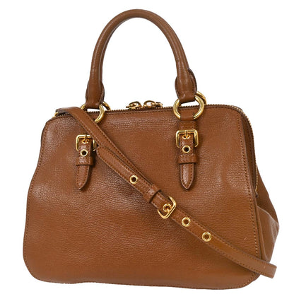 Miu Miu Brown Leather 2way Shoulder Handbag