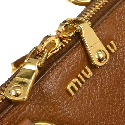 Miu Miu Brown Leather 2way Shoulder Handbag