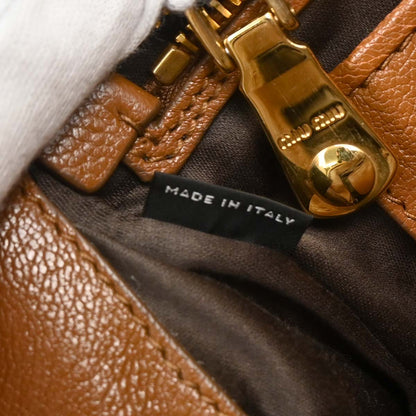 Miu Miu Brown Leather 2way Shoulder Handbag