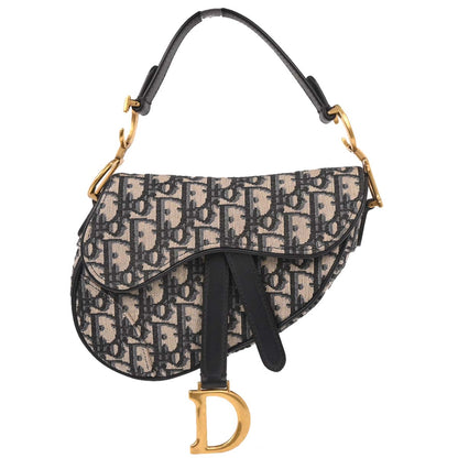 Christian Dior Navy Beige Trotter Saddle Handbag