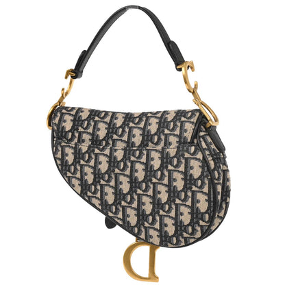Christian Dior Navy Beige Trotter Saddle Handbag