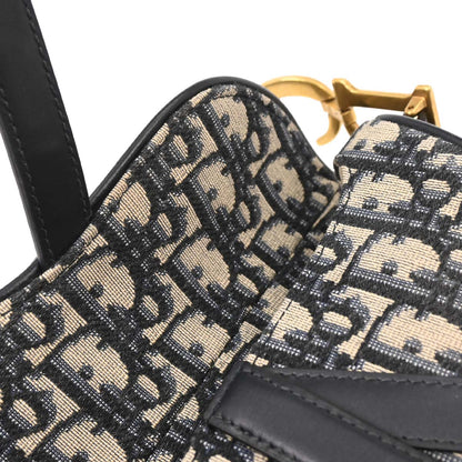 Christian Dior Navy Beige Trotter Saddle Handbag