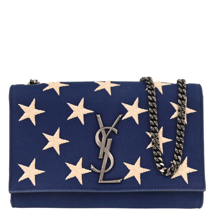 Saint Laurent Navy Canvas Kate Shoulder Bag