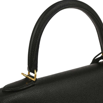 Hermes Black Epsom Kelly 28 Sellier 2way Shoulder Handbag